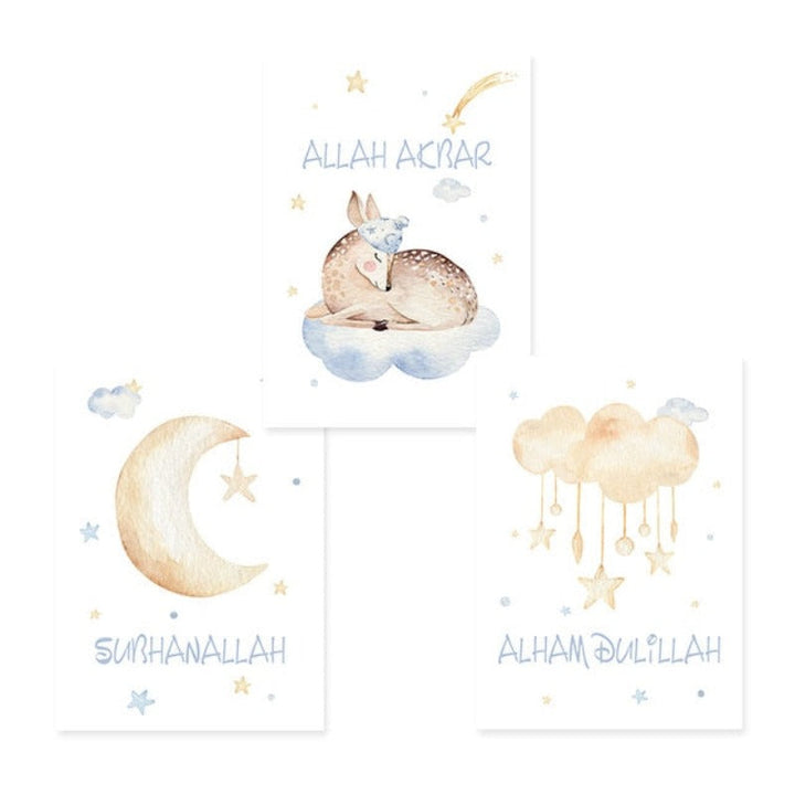 Sweet Islamic Pictures Nursery - Canvas Wall Art Painting | Bowlift