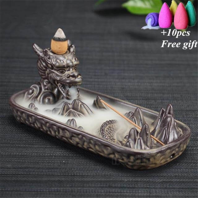 BowLift | Ceramic Dragon Censer  Smoke Backflow Incense Burner