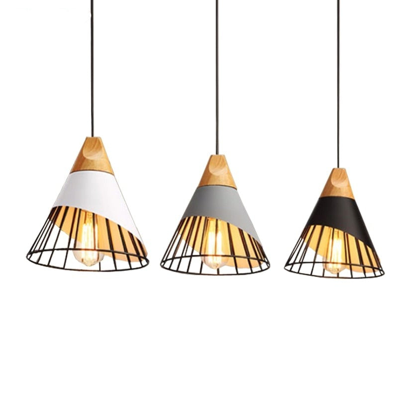 BowLift | Modern Wooden Cone Pendant Lights