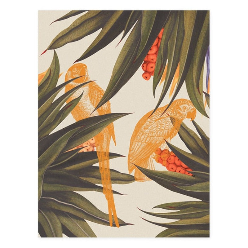 Trend Abstract Seamless Pattern With Colorful Tropical Leaves Beige - Canvas Wall Art Painting | Bowlift