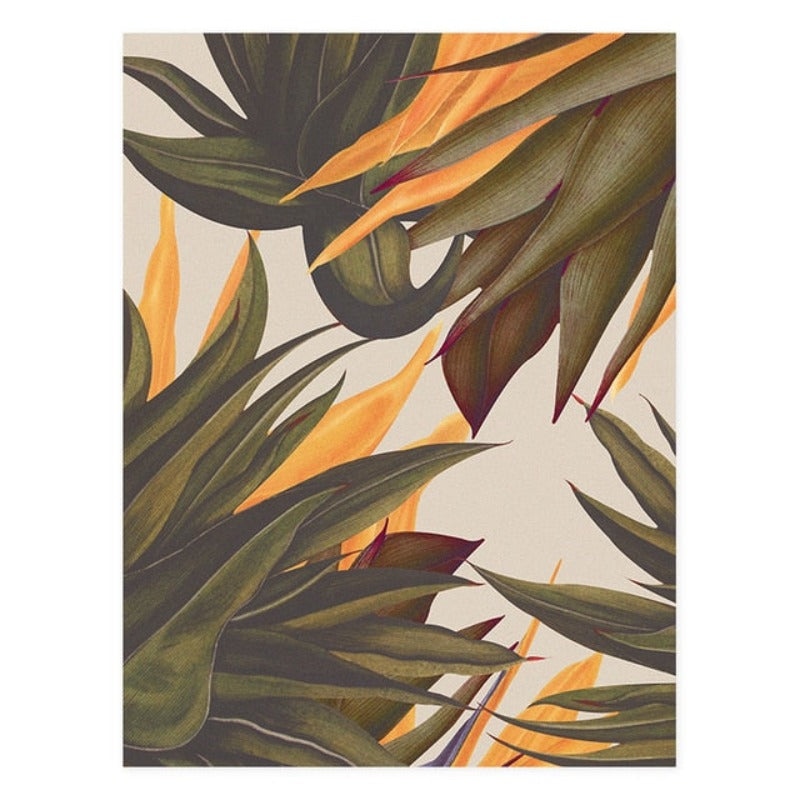 Trend Abstract Seamless Pattern With Colorful Tropical Leaves Beige - Canvas Wall Art Painting | Bowlift