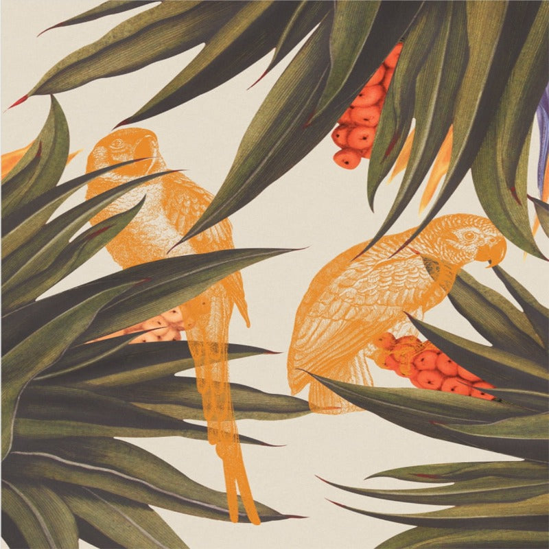 Trend Abstract Seamless Pattern With Colorful Tropical Leaves Beige - Canvas Wall Art Painting | Bowlift