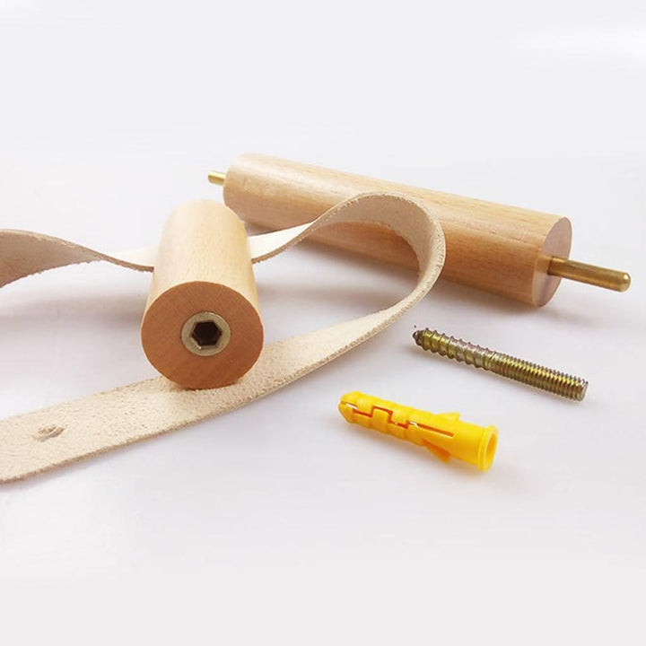 BowLift | High-Quality Toilet Paper Holder | Oak & Faux Leather | Minimalist Bathroom Design