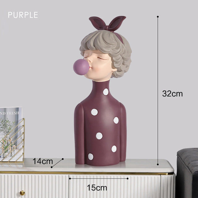 BowLift | Nordic Bubble Bow-Knot Girl Sculpture Home Decor