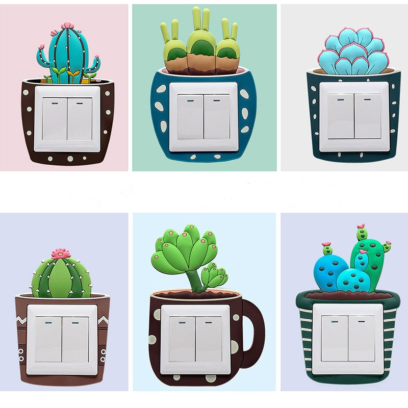 BowLift | Luminous Cactus Socket Cover Sticker