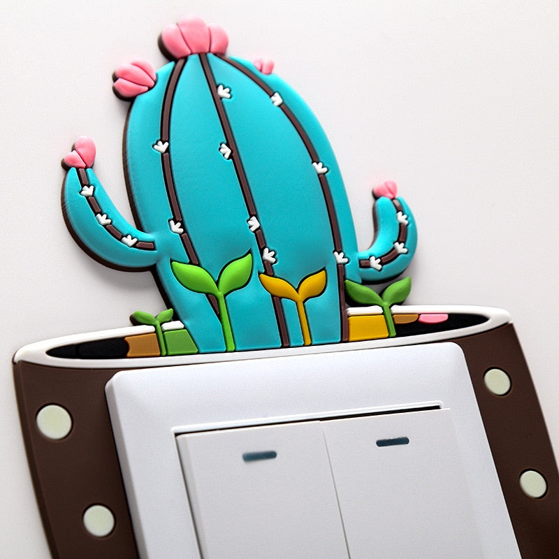 BowLift | Luminous Cactus Socket Cover Sticker