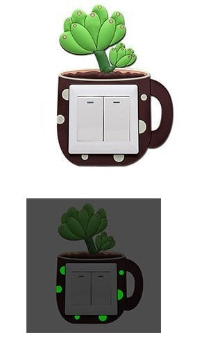 BowLift | Luminous Cactus Socket Cover Sticker
