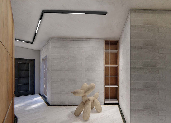 BowLift | Wall-Mounted Black Continuous Magnetic Track System Light