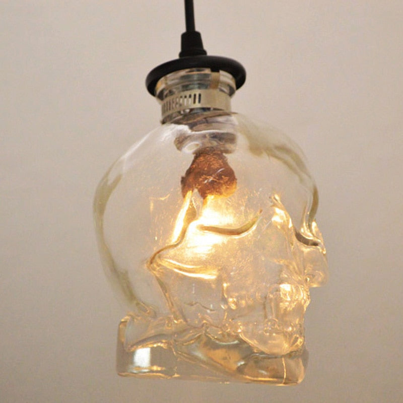 BowLift | Retro Skull Glass Pendant Light
