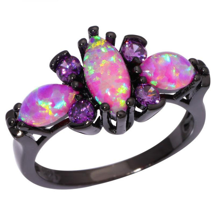 Pink Fire Opal Ameythst Ring | Bowlift