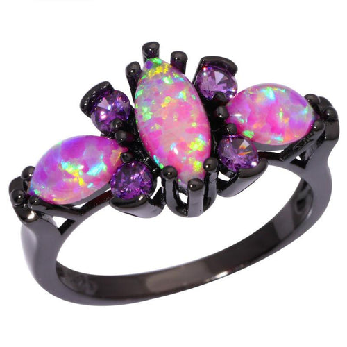 Pink Fire Opal Ameythst Ring | Bowlift