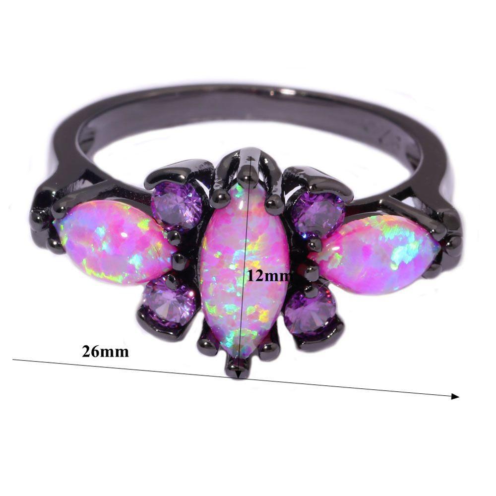 Pink Fire Opal Ameythst Ring | Bowlift