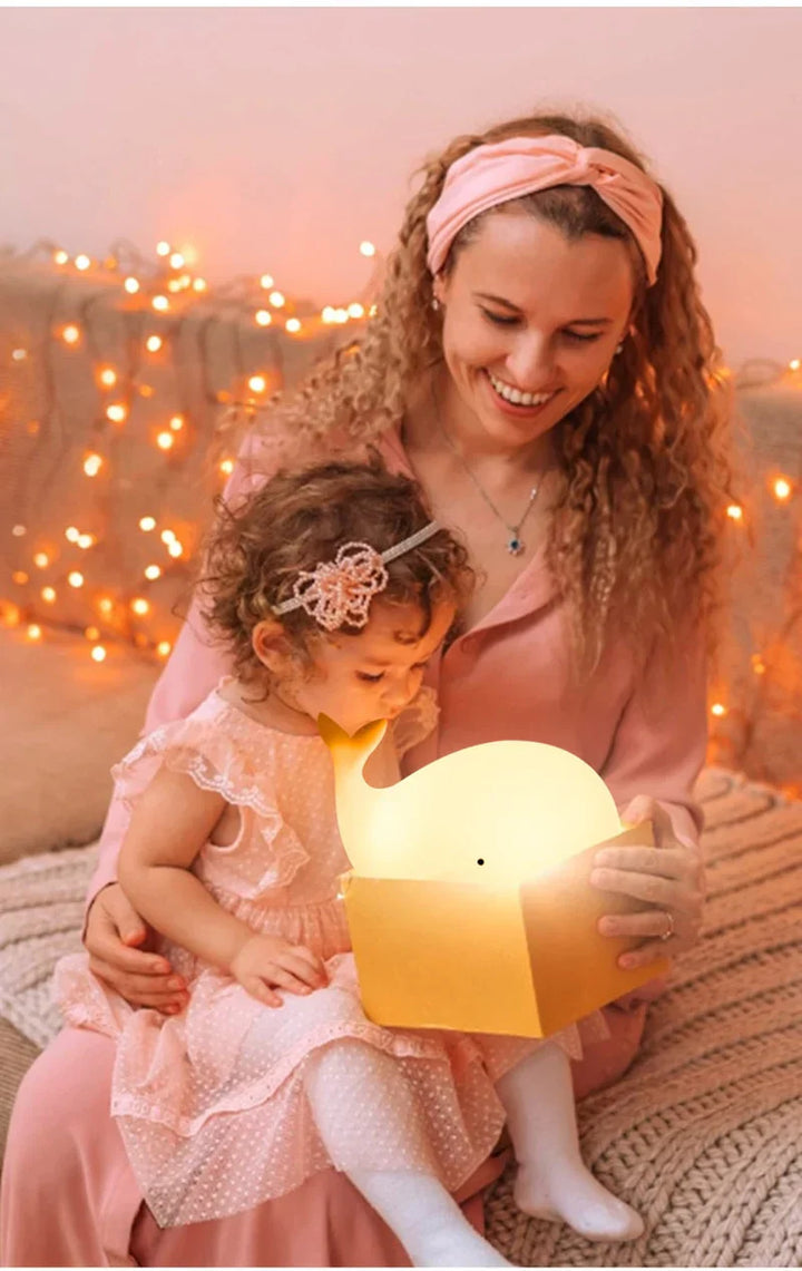 Enchanting Whale Night Light with Color Effects Bowlift
