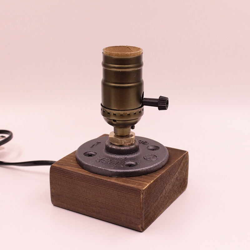 BowLift | Vintage Industrial Wooden Dimmable Table Lamp