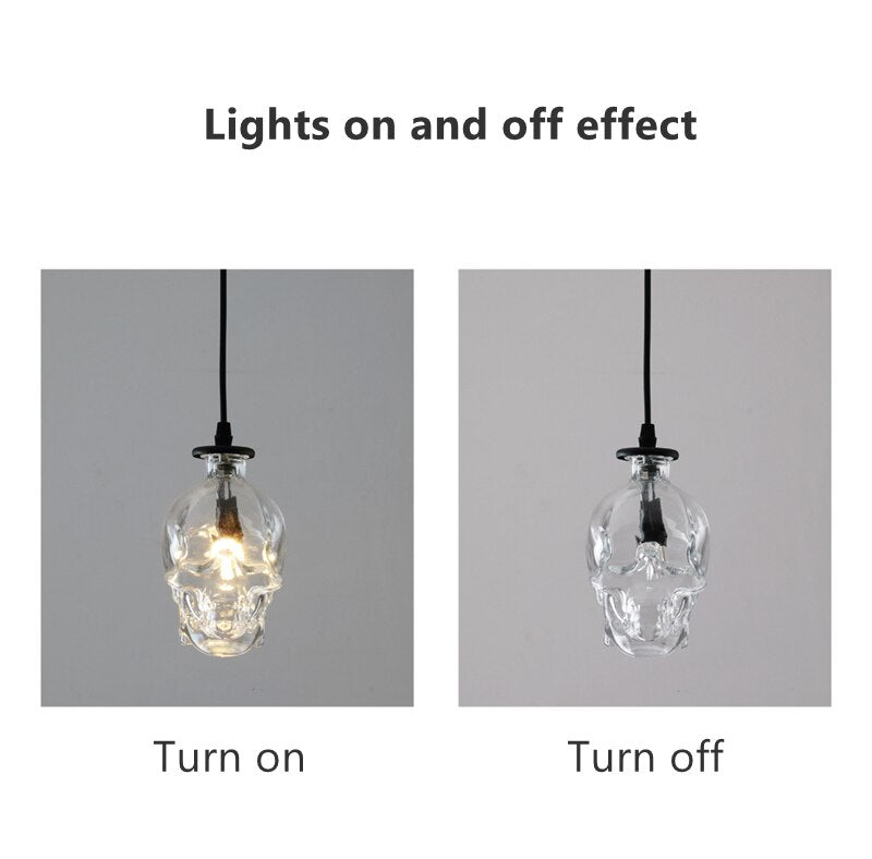 BowLift | Retro Skull Glass Pendant Light
