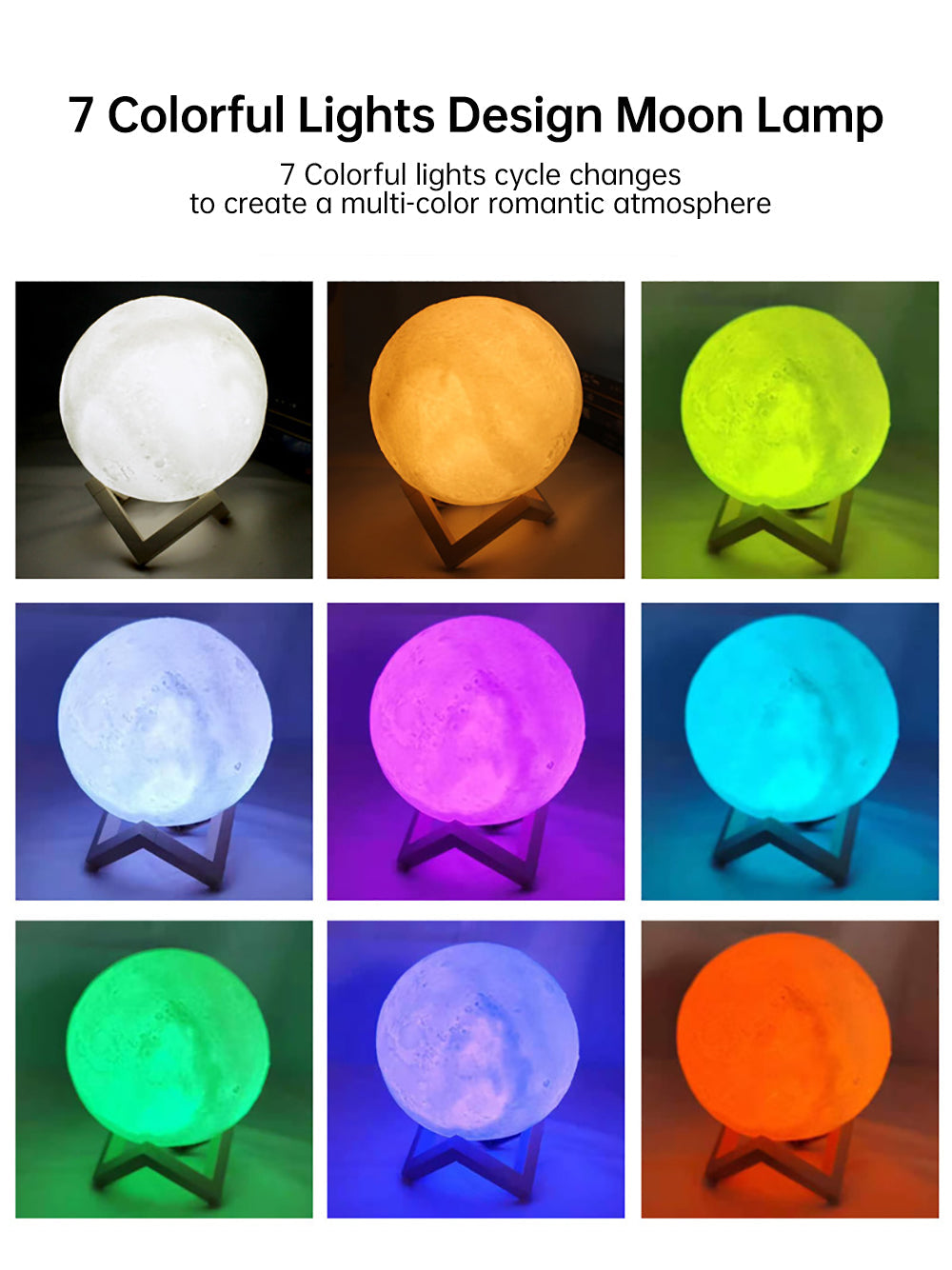 BowLift | 3D Light Touch Switch Rechargeable Moon Night Lamp