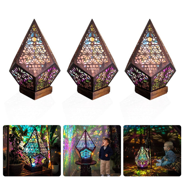 BowLift | Wooden Hollow LED Atmosphere Night Lamp Projector