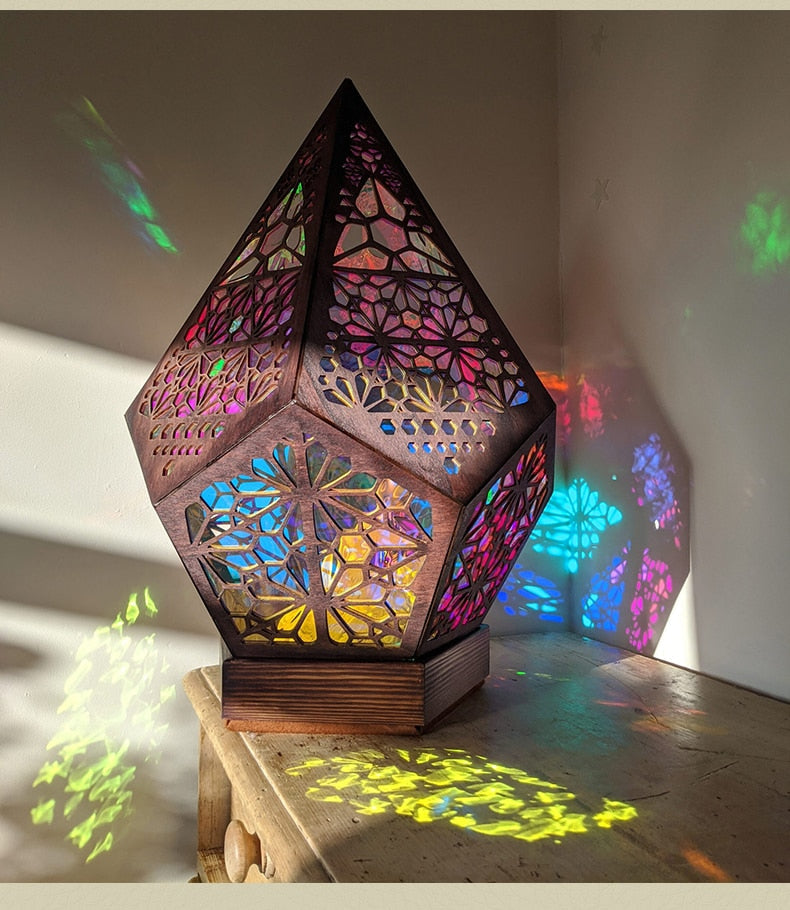 BowLift | Wooden Hollow LED Atmosphere Night Lamp Projector