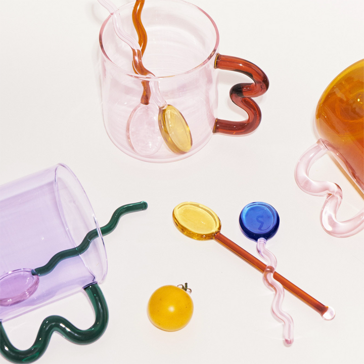 BowLift | Fun Wavy Glass Dessert Spoons
