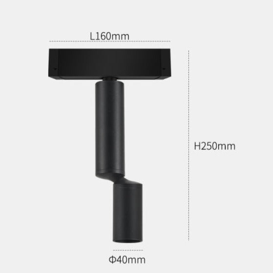 BowLift | Wall-Mounted Black Continuous Magnetic Track System Light