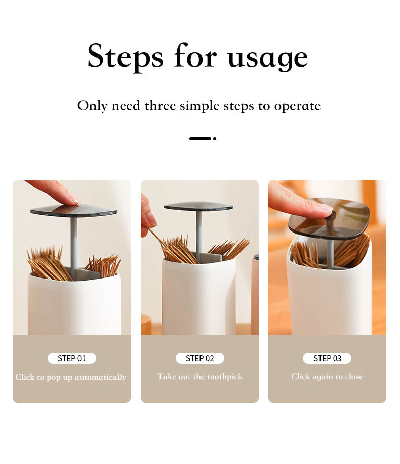 BowLift | Elegant Pop-Up Toothpick Cotton Swab Storage Dispenser