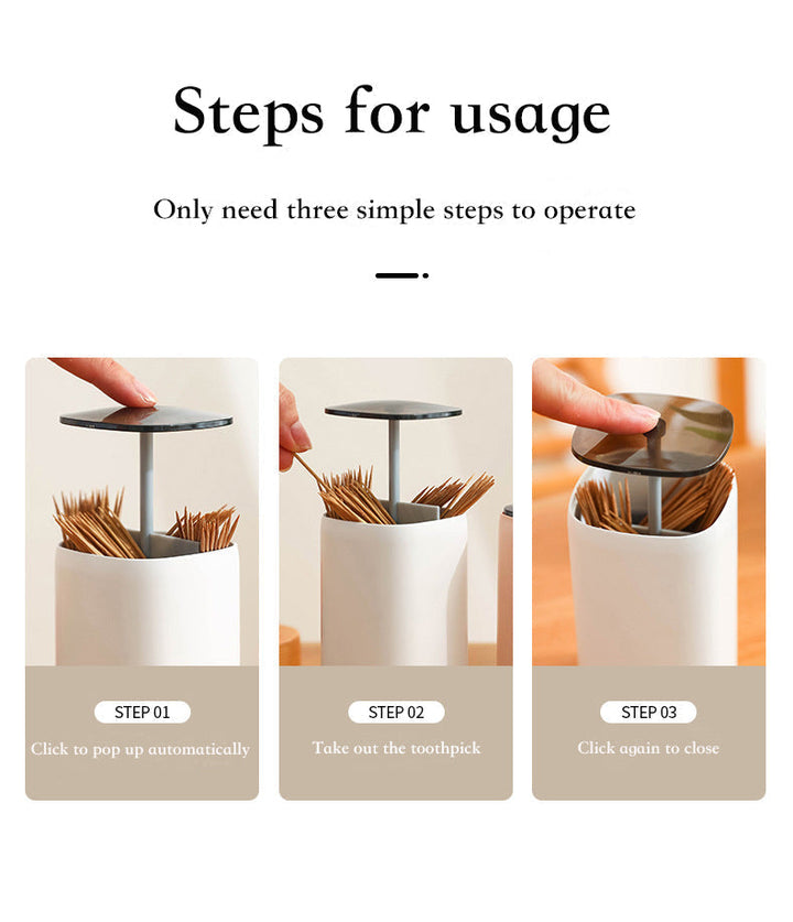 BowLift | Elegant Pop-Up Toothpick Cotton Swab Storage Dispenser