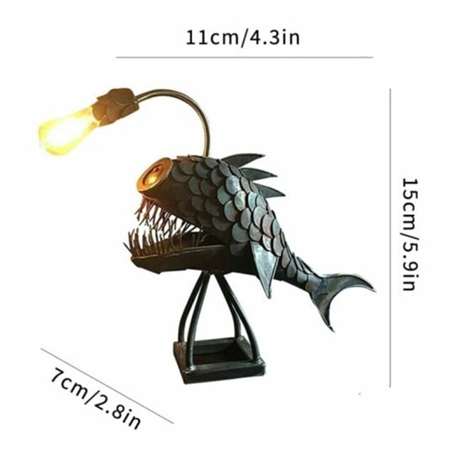 BowLift | Creative Iron Angler Fish Desk Lamp