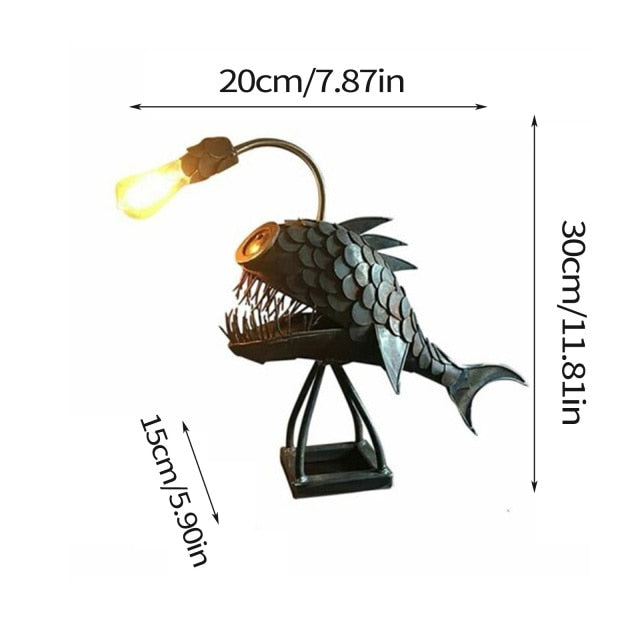 BowLift | Creative Iron Angler Fish Desk Lamp