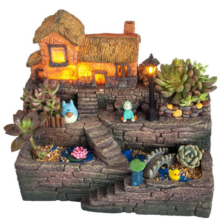 BowLift | Resin Creative Landscape Cozy House Plants Vase