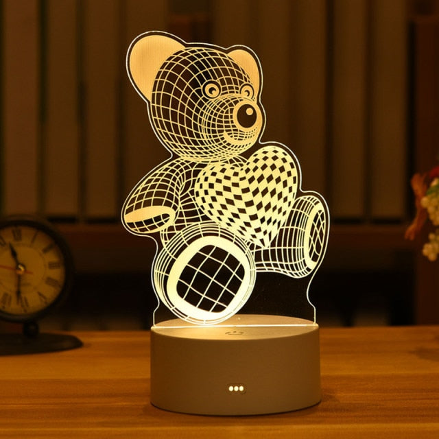 BowLift | 3D Creative Animals Bedside LED Night Lamp