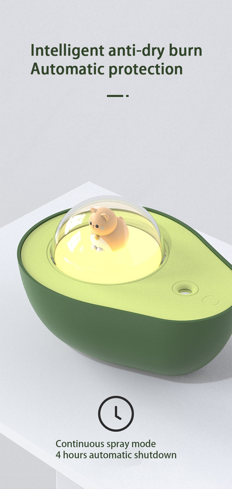 BowLift | Cute Avocado Humidifier Night Lamp