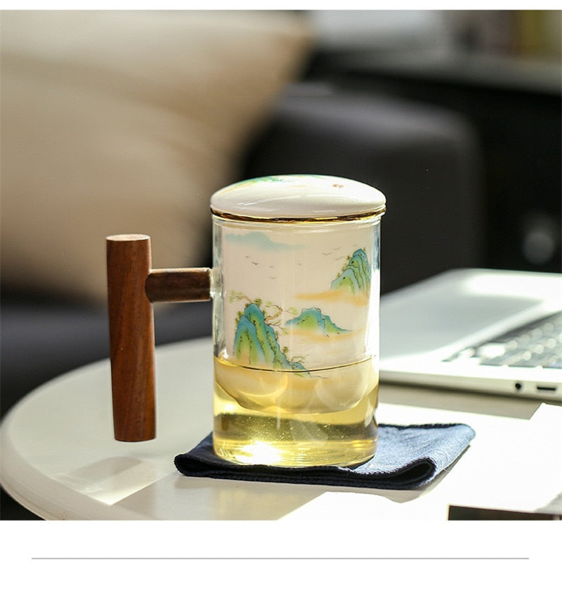 BowLift | Creative Separated Tea Filter Ceramic Cup Set
