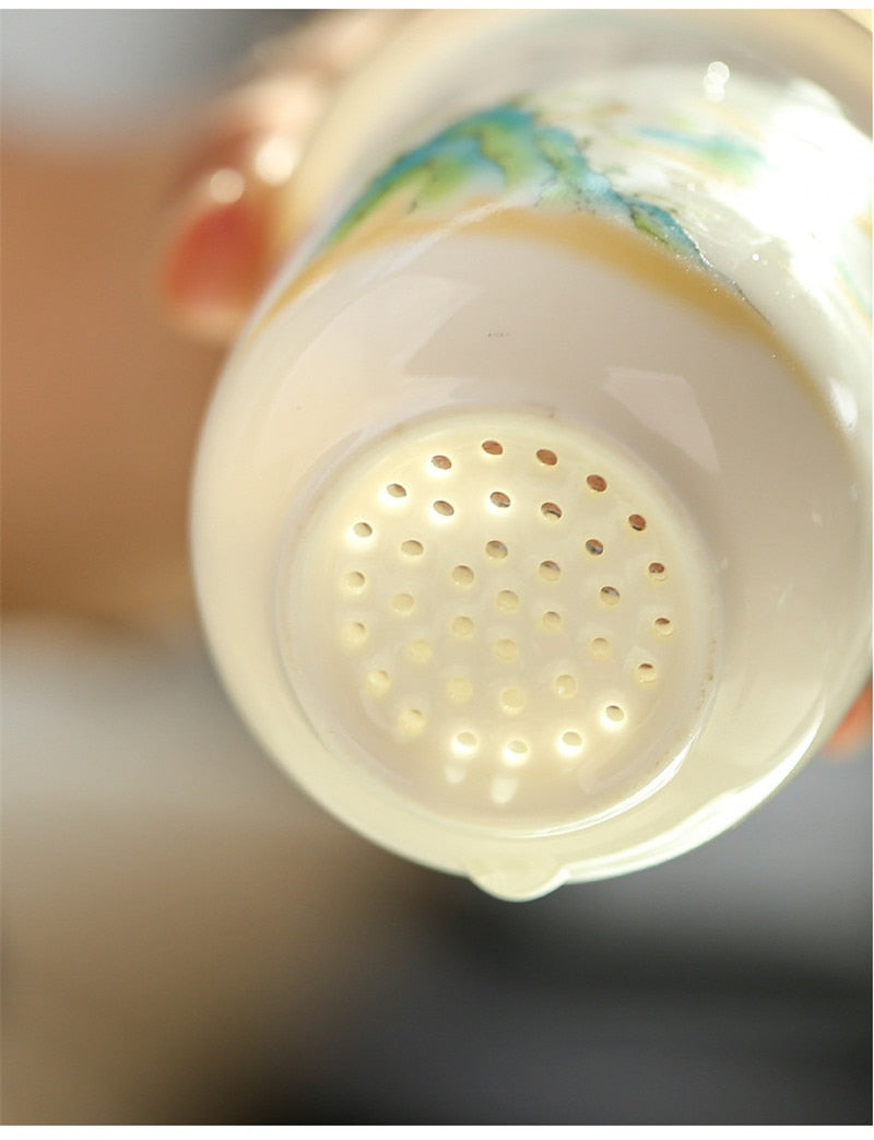 BowLift | Creative Separated Tea Filter Ceramic Cup Set
