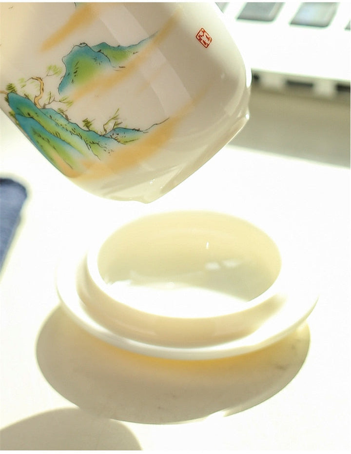 BowLift | Creative Separated Tea Filter Ceramic Cup Set
