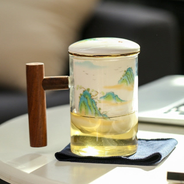 BowLift | Creative Separated Tea Filter Ceramic Cup Set