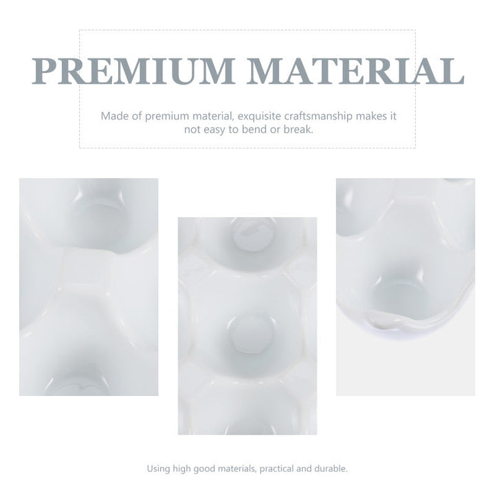 BowLift | Creative 6 Grids White Ceramic Egg Tray