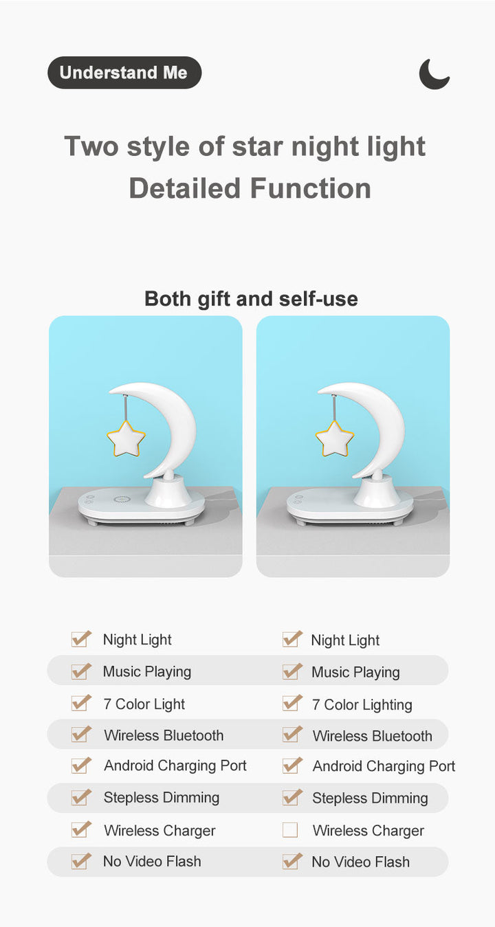 BowLift | Moon Star Wireless Charging Night Lamp