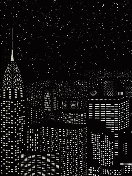 BowLift | Blackout Amazing City Night View Window Sticker