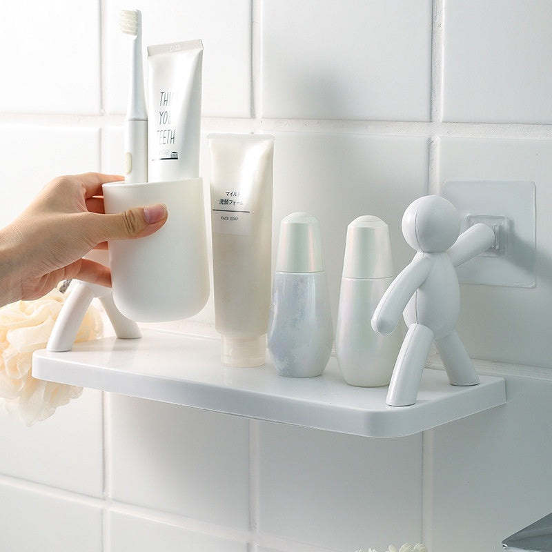BowLift | Punch-Free Human Figure Bathroom Shelf