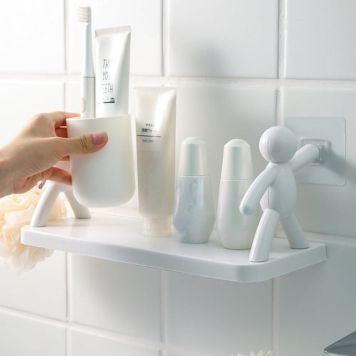 BowLift | Punch-Free Human Figure Bathroom Shelf