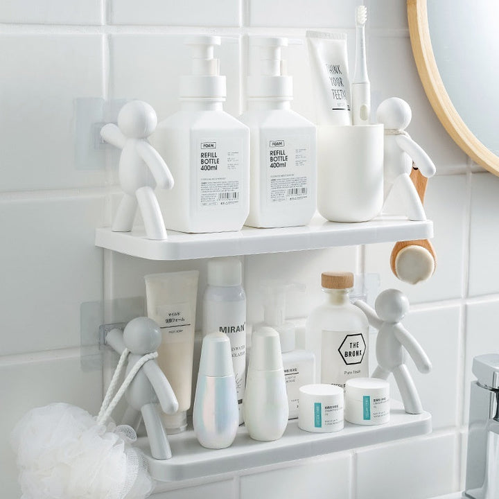 BowLift | Punch-Free Human Figure Bathroom Shelf