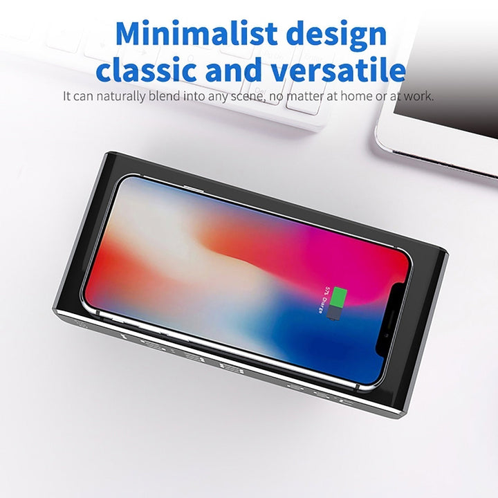 BowLift | Smart Alarm Clock Charging Station – 2-in-1 Digital Alarm Clock with Magnetic Qi Charger