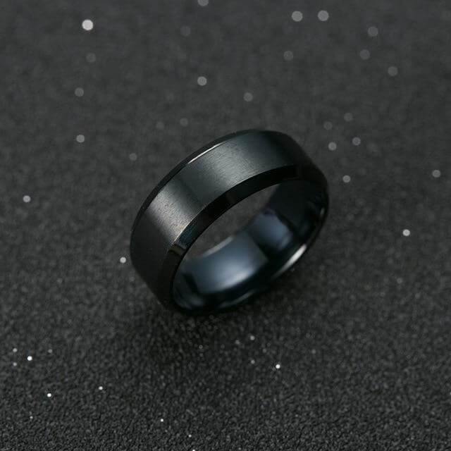 Black titanium ring for men Bowlift