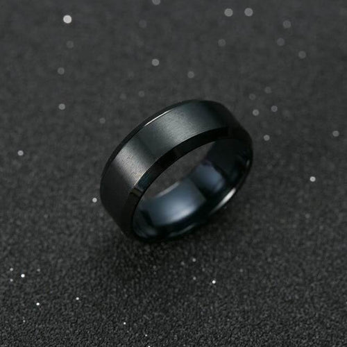 Black titanium ring for men Bowlift
