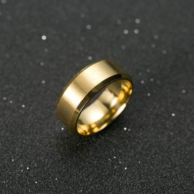 Black titanium ring for men Bowlift