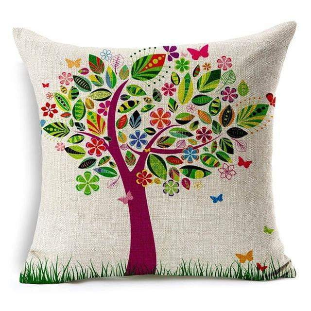 BowLift | Floral Animal Tree of Life Bird Back Home Decorative Throw Pillow Cover