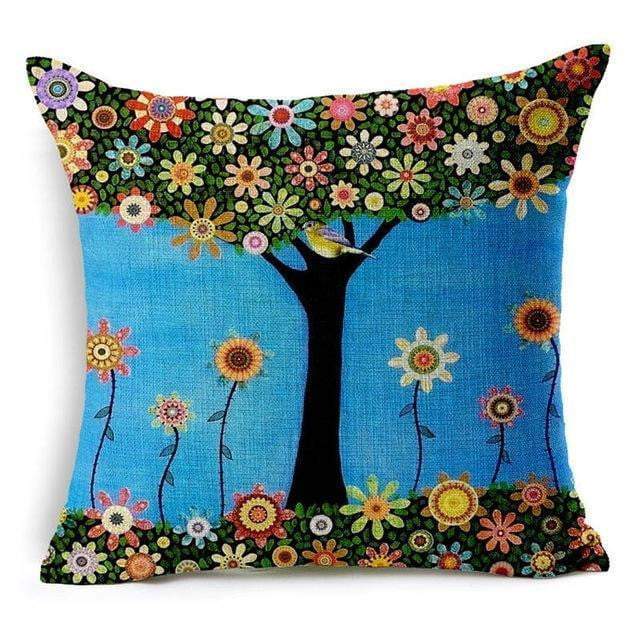 BowLift | Floral Animal Tree of Life Bird Back Home Decorative Throw Pillow Cover