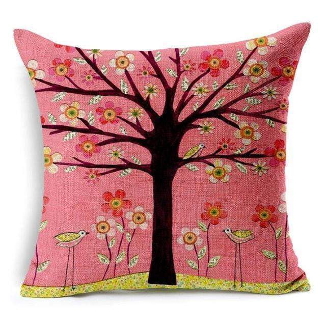 BowLift | Floral Animal Tree of Life Bird Back Home Decorative Throw Pillow Cover