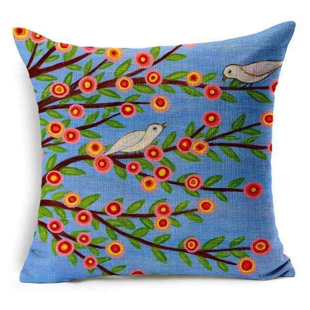 BowLift | Floral Animal Tree of Life Bird Back Home Decorative Throw Pillow Cover