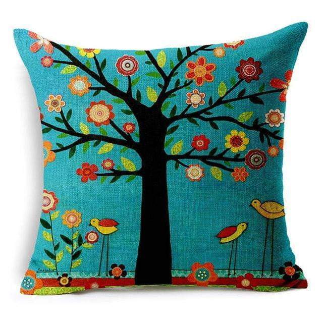 BowLift | Floral Animal Tree of Life Bird Back Home Decorative Throw Pillow Cover